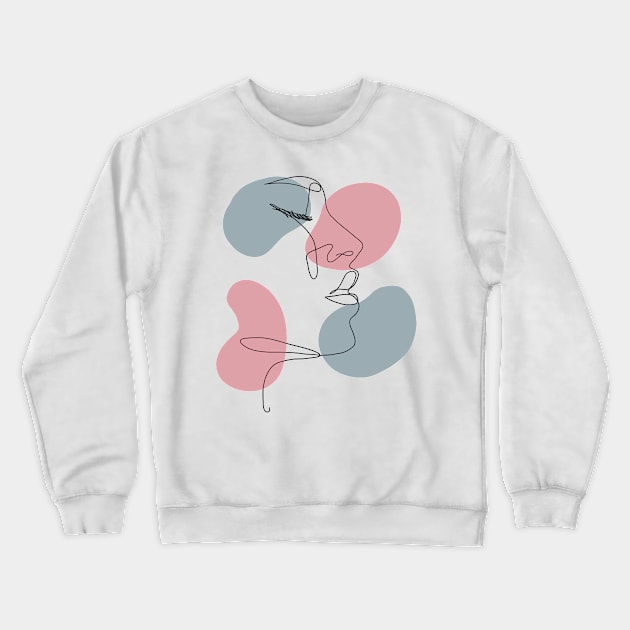 Line art woman face Crewneck Sweatshirt by Moonance